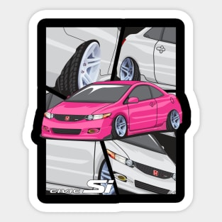 Honda Civic Si (Pink) Sticker